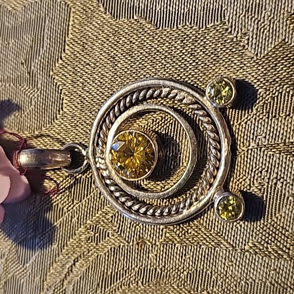 New Sterling Silver Citrine multi gemstone pendant - Picture 6 of 7